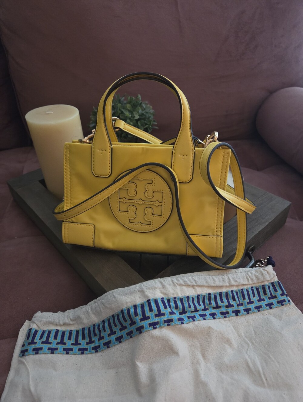 Yellow Tory Burch Ella Micro Crossbody Tote